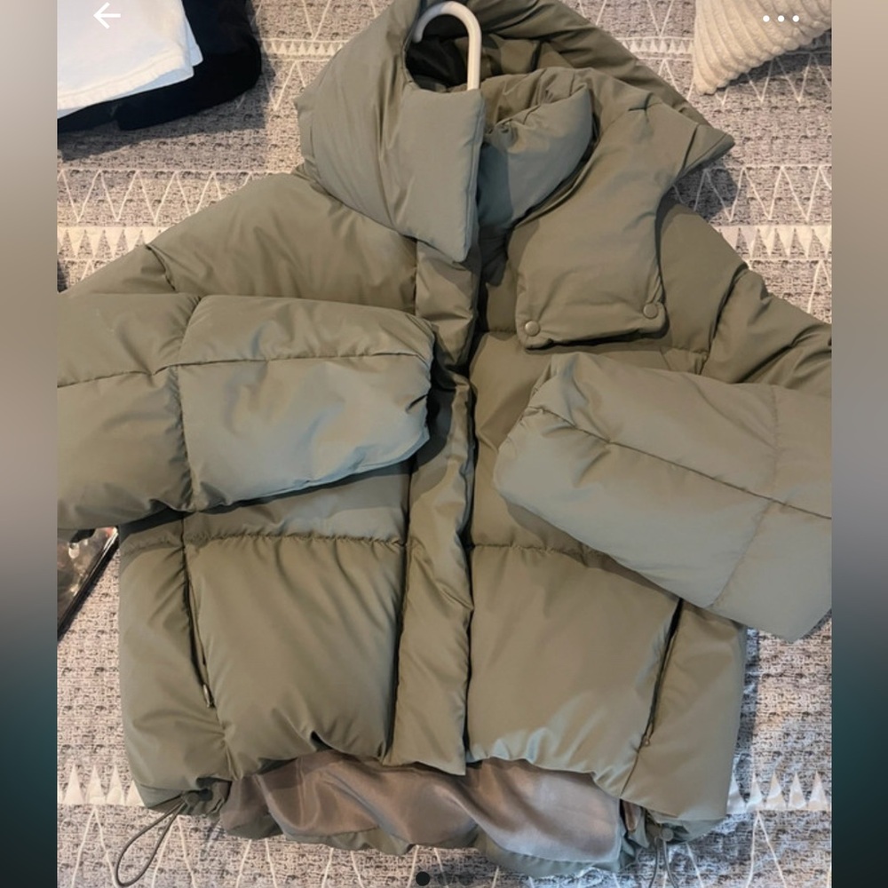 Zara Olive Green Puffer Jacket